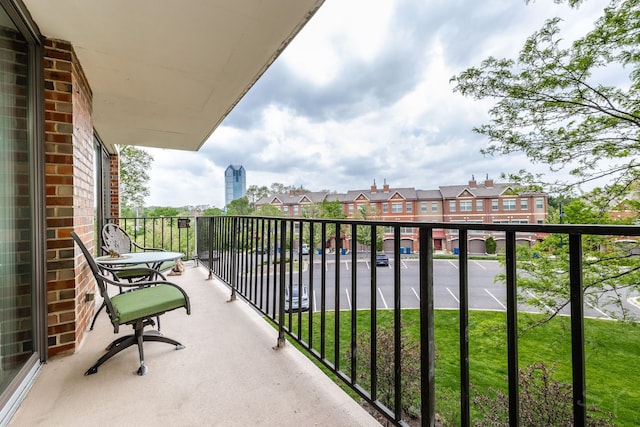 balcony with a residential view