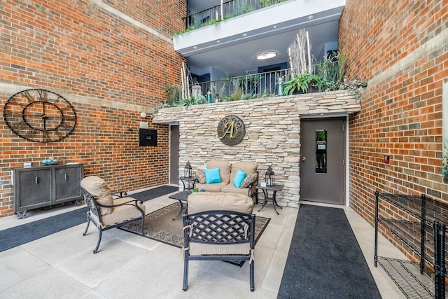 view of patio with an outdoor living space