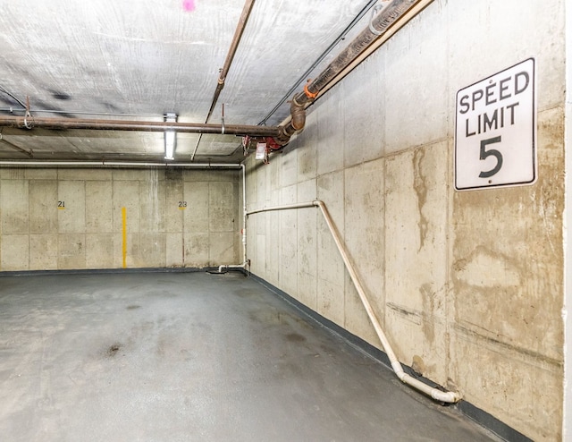 view of parking garage