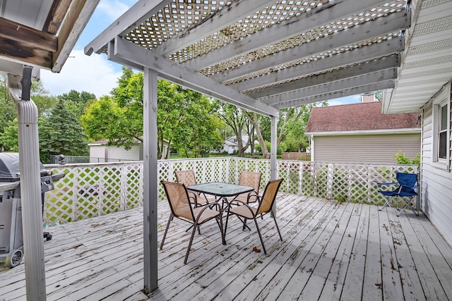 341 N Center St, Braidwood, IL 60408 - deck featuring outdoor dining area and a pergola