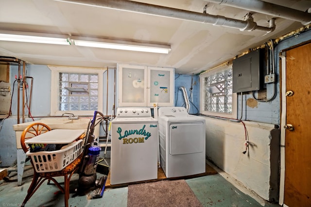 4619 N Springfield Ave, Chicago, IL 60625 - washroom with washer and dryer, electric panel, and plenty of natural light