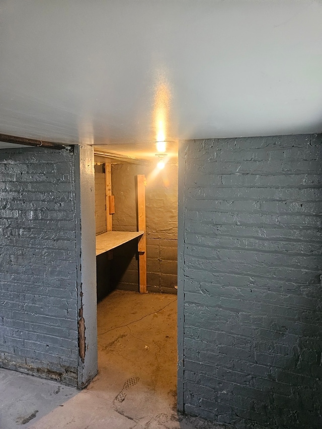 view of unfinished basement
