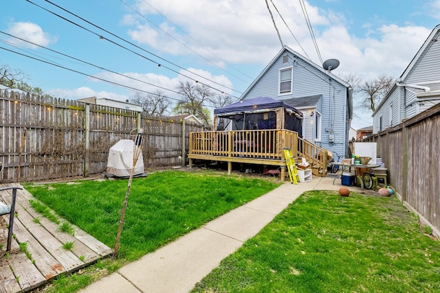 2814 W 40th St, Chicago, IL 60632 - back of house featuring a wooden deck and a gazebo