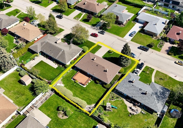 6502 Palma Ln, Morton Grove, IL 60053 - aerial perspective of suburban area featuring property boundaries highlighted