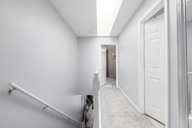 1357 Coldspring Rd, Carol Stream, IL 60188 - corridor with an upstairs landing, baseboards, and light colored carpet