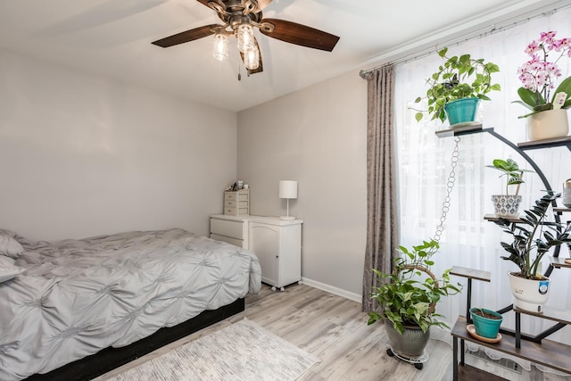 1357 Coldspring Rd, Carol Stream, IL 60188 - bedroom featuring light wood-type flooring, baseboards, and ceiling fan