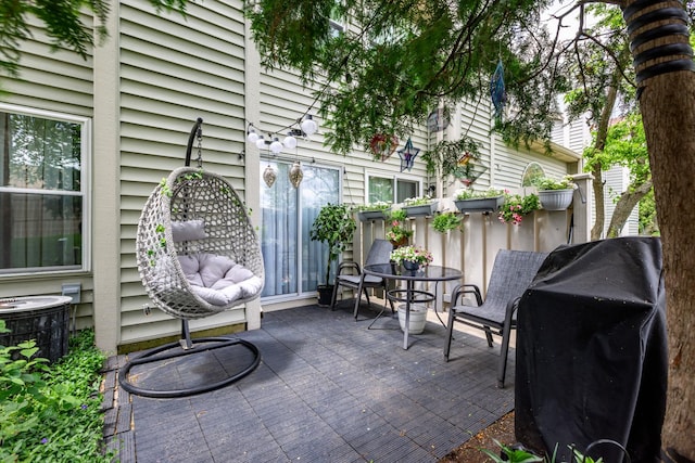 1357 Coldspring Rd, Carol Stream, IL 60188 - view of patio featuring central AC unit and grilling area