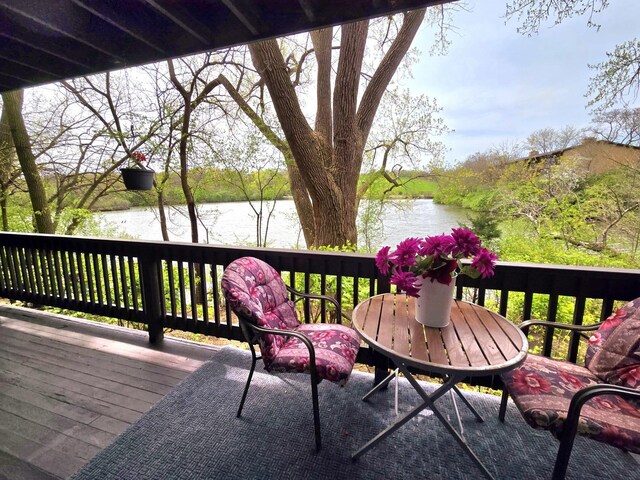 5538 E Lake Dr Unit A, Lisle, IL 60532 - wooden terrace featuring a water view