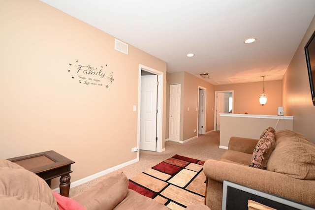 39735 N Paris Dr, Beach Park, IL 60083 - living room featuring baseboards, light colored carpet, and recessed lighting