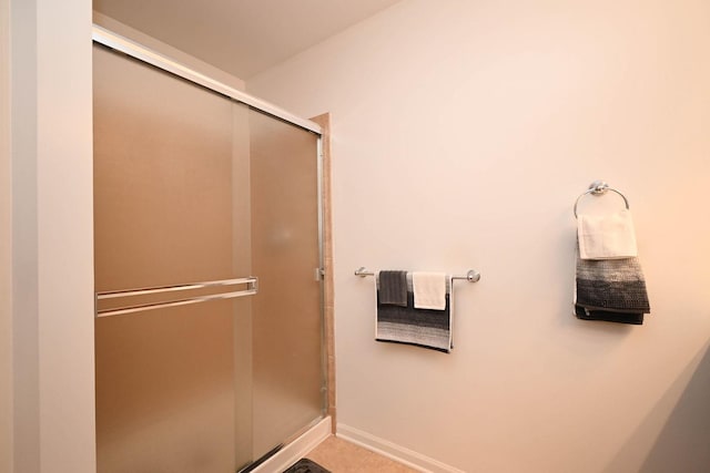 39735 N Paris Dr, Beach Park, IL 60083 - bathroom featuring a shower stall and baseboards