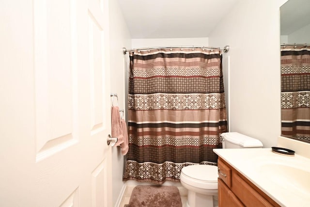 39735 N Paris Dr, Beach Park, IL 60083 - bathroom with vanity, toilet, and a shower with shower curtain