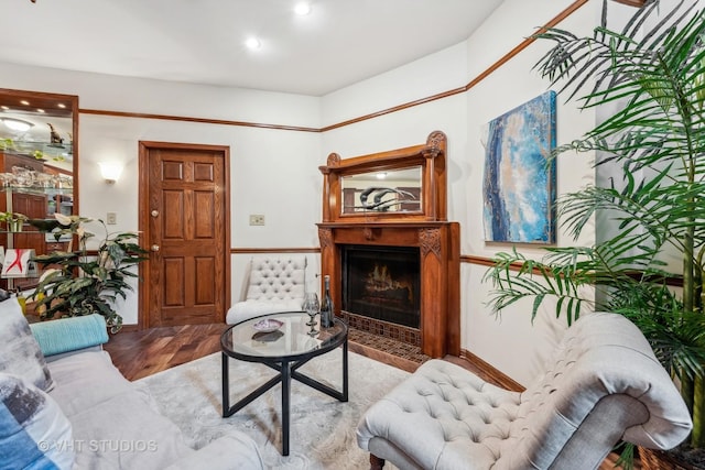818 N Dearborn St Unit 1R, Chicago, IL 60610 - living room with wood finished floors and a fireplace with flush hearth