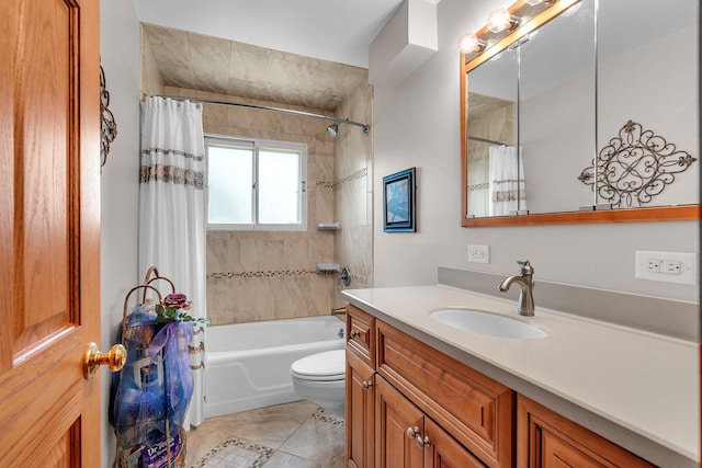 851 Munroe Cir, Des Plaines, IL 60016 - full bathroom with vanity, shower / bath combo, toilet, and tile patterned floors