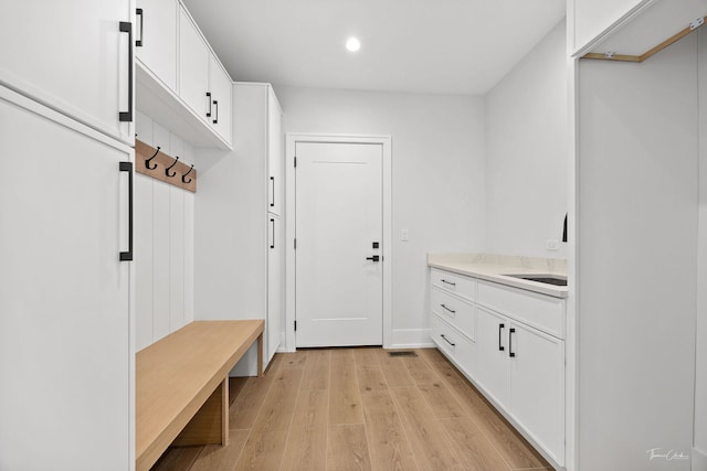 8740 Adria Ct, Orland Park, IL 60462 - mudroom with light wood-style flooring, recessed lighting, and baseboards