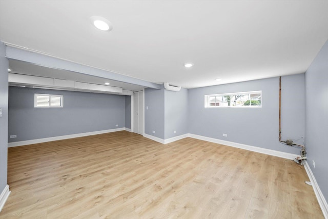 3412 Sunnyside Ave, Brookfield, IL 60513 - below grade area featuring wood finished floors, baseboards, and recessed lighting