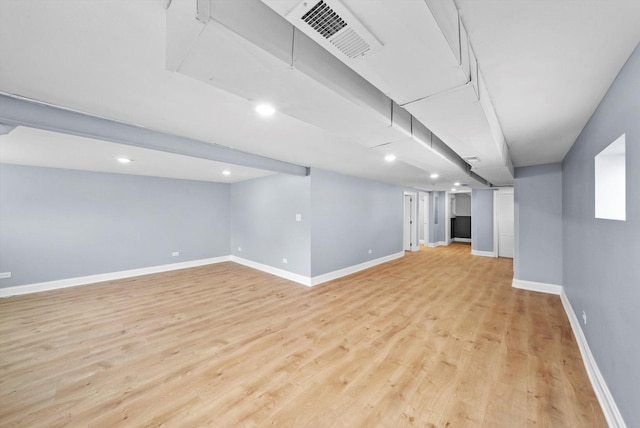 3412 Sunnyside Ave, Brookfield, IL 60513 - finished basement featuring light wood-type flooring, baseboards, and recessed lighting