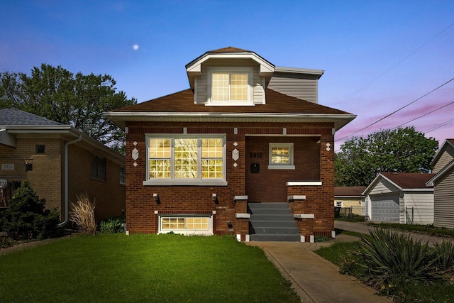 3412 Sunnyside Ave, Brookfield, IL 60513 - view of front of property with a front yard, brick siding, and covered porch