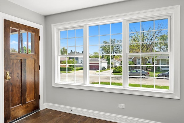 3412 Sunnyside Ave, Brookfield, IL 60513 - entryway with baseboards and dark wood-style floors