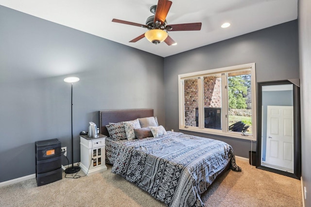 51 Oak Creek Dr, Burr Ridge, IL 60527 - bedroom with carpet floors, baseboards, ceiling fan, and recessed lighting