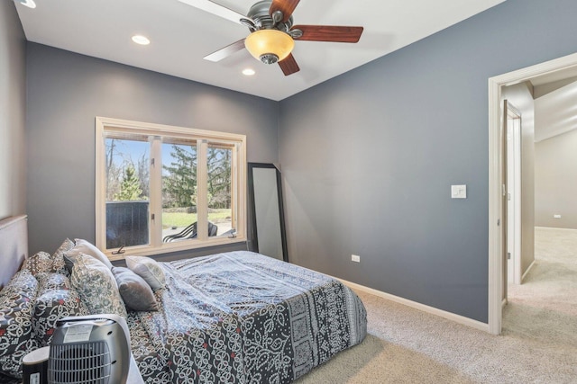 51 Oak Creek Dr, Burr Ridge, IL 60527 - carpeted bedroom featuring recessed lighting, baseboards, and ceiling fan