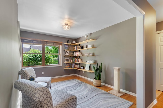 807 Meadow Ln, North Aurora, IL 60542 - sitting room with light wood-style flooring and baseboards