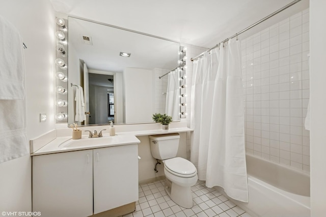 40 E Delaware Pl Unit 301, Chicago, IL 60611 - bathroom featuring tile patterned flooring, toilet, shower / tub combo, and vanity