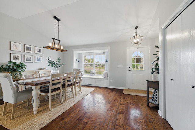 4783 W Iris Ln, Monee, IL 60449 - dining room featuring a chandelier and dark wood-style floors