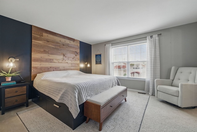 4783 W Iris Ln, Monee, IL 60449 - bedroom with wood walls, light colored carpet, and an accent wall
