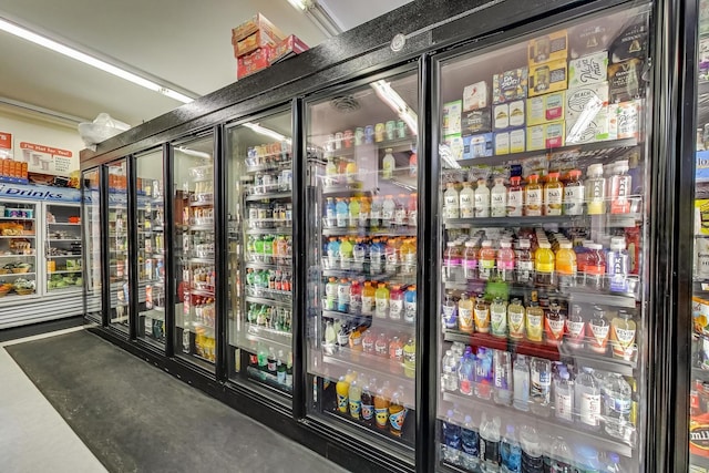 detailed view of a bar and fridge