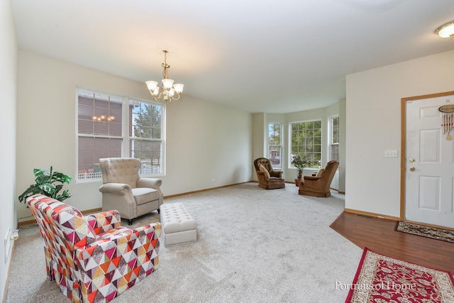8408 Coop Ave, Joliet, IL 60431 - living area featuring carpet flooring and a chandelier
