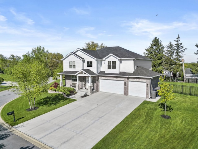 15175 Rodao Ln, Orland Park, IL 60467 - traditional home featuring brick siding, concrete driveway, an attached garage, and a porch