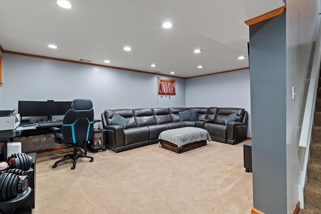 638 E Princeton Ct, Round Lake Beach, IL 60073 - carpeted office space with ornamental molding and recessed lighting