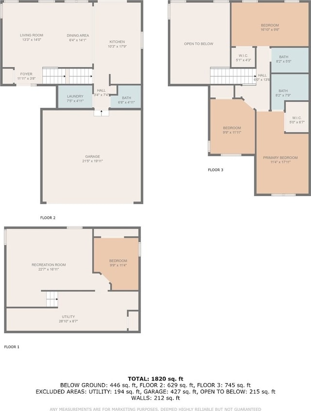 638 E Princeton Ct, Round Lake Beach, IL 60073 - view of home floor plan