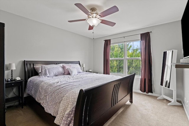 638 E Princeton Ct, Round Lake Beach, IL 60073 - bedroom with light colored carpet and ceiling fan