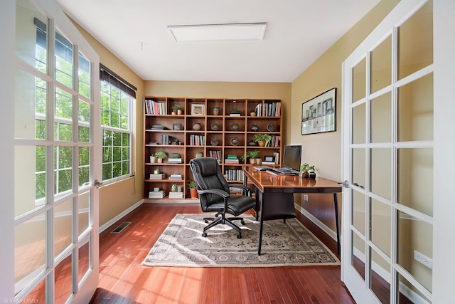 3471 Birch Ln, Naperville, IL 60564 - office space with wood finished floors and french doors