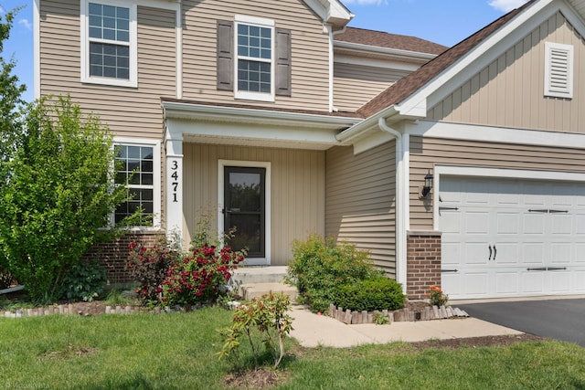 3471 Birch Ln, Naperville, IL 60564 - view of front of home featuring a garage, brick siding, and roof with shingles