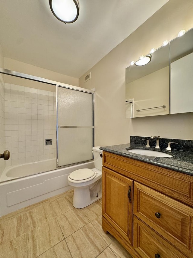 2650 N Lakeview Ave Unit 3505, Chicago, IL 60614 - full bath with vanity, tile patterned floors, toilet, and bath / shower combo with glass door