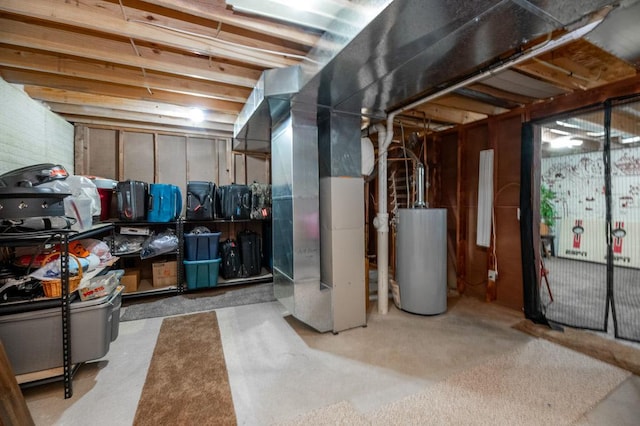 72 Astoria Way, Bloomington, IL 61704 - unfinished below grade area featuring gas water heater and heating unit