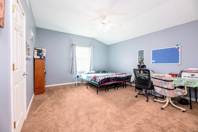 72 Astoria Way, Bloomington, IL 61704 - carpeted bedroom with baseboards, ceiling fan, and lofted ceiling
