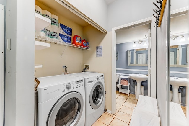 353 Evening Star Ct Unit 353, Bolingbrook, IL 60440 - washroom featuring independent washer and dryer and light tile patterned floors