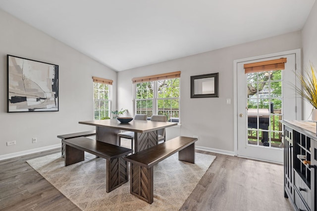 2530 Oneida Ln Unit 2530, Naperville, IL 60563 - dining room with wood finished floors, baseboards, and vaulted ceiling