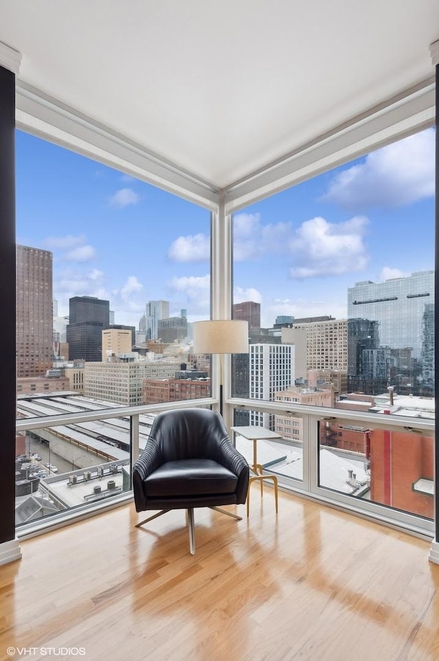 170 W Polk St Unit 1408, Chicago, IL 60605 - living area with a view of city and wood finished floors