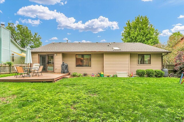 2805 Susan Stone Dr, Urbana, IL 61802 - rear view of house with a wooden deck and roof with shingles