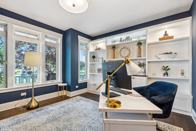 4532 Douglas Rd, Downers Grove, IL 60515 - home office with dark wood-style floors and baseboards
