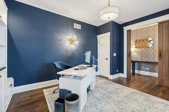 4532 Douglas Rd, Downers Grove, IL 60515 - office with dark wood-type flooring and baseboards