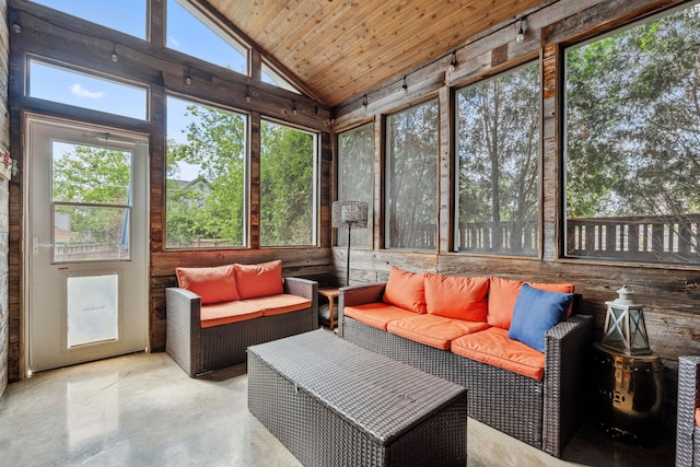 4532 Douglas Rd, Downers Grove, IL 60515 - sunroom / solarium with an outdoor living space, vaulted ceiling, and healthy amount of natural light