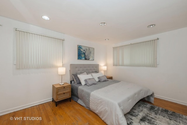 7912 W Lawrence Ave Unit C, Norridge, IL 60706 - bedroom featuring baseboards, wood finished floors, and recessed lighting