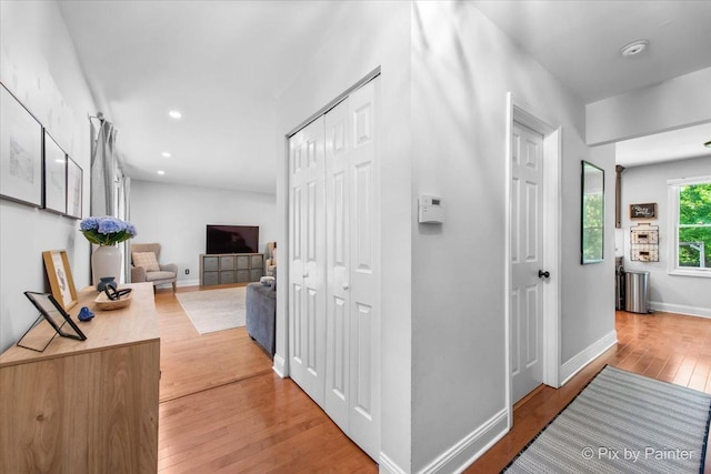 1324 Lancaster Ave, Saint Charles, IL 60174 - hall with light wood-style flooring, baseboards, and recessed lighting