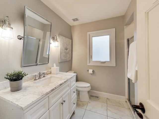 1664 Imperial Cir, Naperville, IL 60563 - full bath with vanity, a shower with door, baseboards, and toilet
