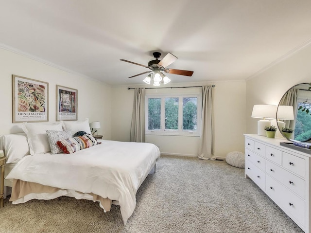 1664 Imperial Cir, Naperville, IL 60563 - bedroom featuring ornamental molding, light carpet, and ceiling fan